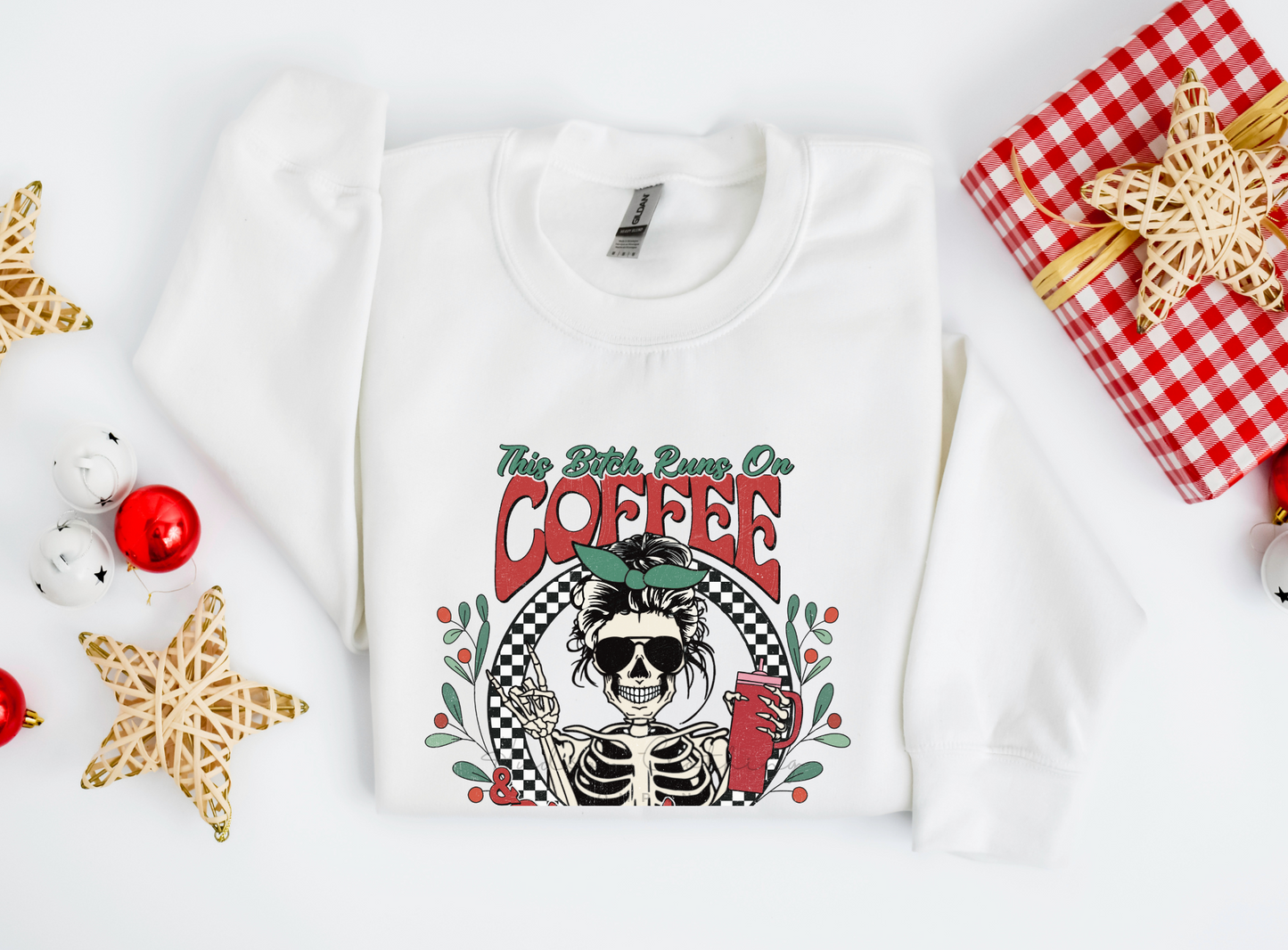 This Bitch Runs on Coffee Crewneck