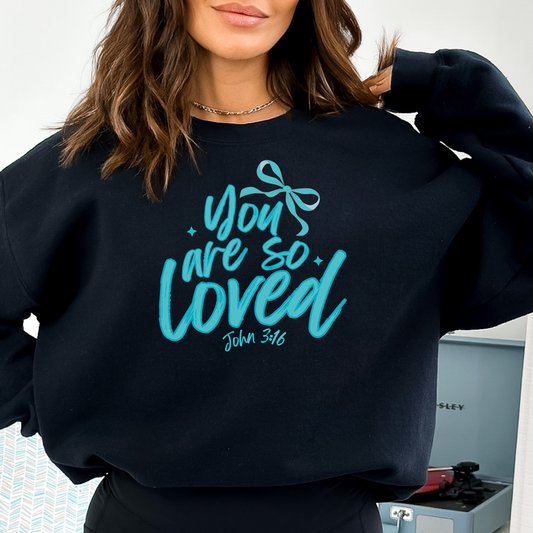 Blue You Are So Loved John 3:16 Tee